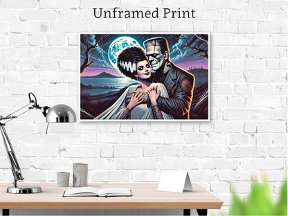 MOONLIGHT LOVE - Monster Art Print 18x12 Unframed or Framed