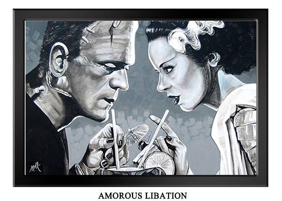 Amorous Libation - Art Print