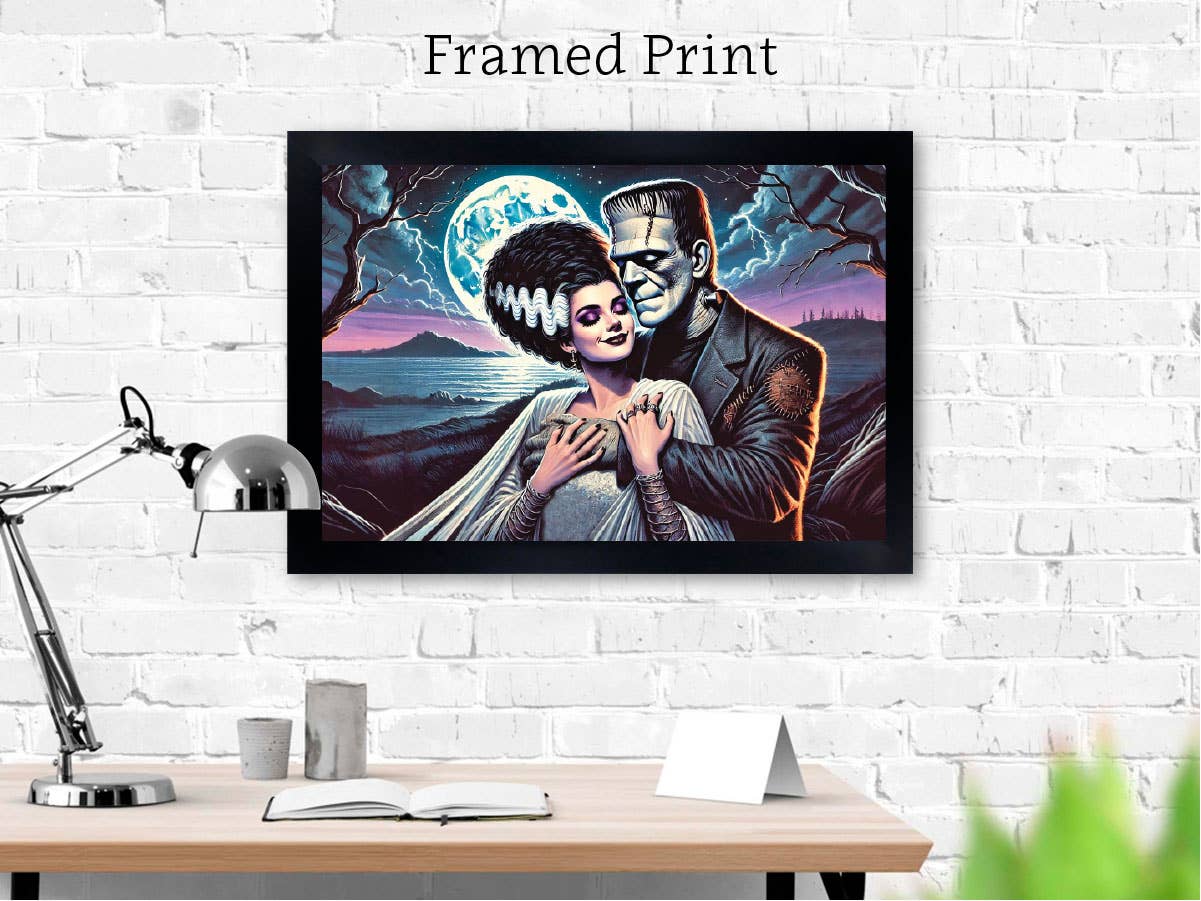 MOONLIGHT LOVE - Monster Art Print 18x12 Unframed or Framed